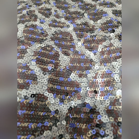 Express Sequins Embellishment Mini Skirt, Pima Cotton Blend, Puple & Silver, SP - Picture 6 of 10